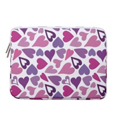 Heart Pattern Repetition Background 14  Vertical Laptop Sleeve Case With Pocket