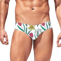 Flowers Bloom Pattern Spring Men s Swim Brief