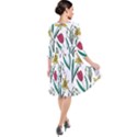 Flowers Bloom Pattern Spring Quarter Sleeve Waist Band Dress View2
