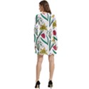 Flowers Bloom Pattern Spring Long Sleeve Velour Skater Dress View4