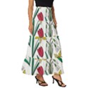 Flowers Bloom Pattern Spring Tiered Ruffle Maxi Skirt View3