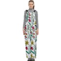 Flowers Bloom Pattern Spring Women s Side Zip Front Pouch Ski And Snowboard Bib Pants	 View1