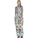 Flowers Bloom Pattern Spring Women s Side Zip Front Pouch Ski And Snowboard Bib Pants	 View2