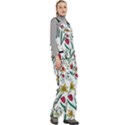 Flowers Bloom Pattern Spring Women s Side Zip Front Pouch Ski And Snowboard Bib Pants	 View3