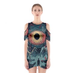 Monsters Nightmare Shoulder Cutout One Piece Dress