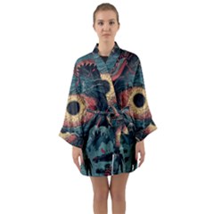 Monsters Nightmare Long Sleeve Satin Kimono