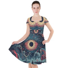 Monsters Nightmare Cap Sleeve Midi Dress