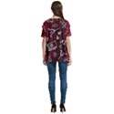 Abstract Pattern Background V-Neck Split Shoulder Casual T-Shirt View4
