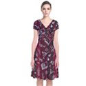 Abstract Pattern Background Short Sleeve Front Wrap Dress View1