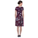 Abstract Pattern Background Short Sleeve Front Wrap Dress View2
