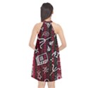 Abstract Pattern Background Halter Neckline Chiffon Dress  View2