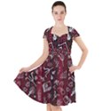Abstract Pattern Background Cap Sleeve Midi Dress View1