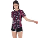 Abstract Pattern Background Asymmetrical Short Sleeve Sports T-Shirt View1