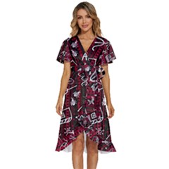 Abstract Pattern Background Women s Kimono Wrap Satin Dress
