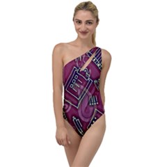 Abstract Art Pattern Design Background To One Side Swimsuit