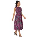 Abstract Art Pattern Design Background Sleeveless Round Neck Midi Dress View3
