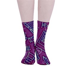 Abstract Art Pattern Design Background Smooth Crew Length Tube Socks