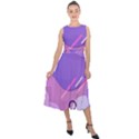 Colorful Labstract Wallpaper Theme Midi Tie-Back Chiffon Dress View1