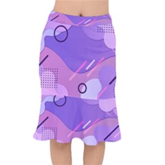 Colorful Labstract Wallpaper Theme Short Mermaid Skirt
