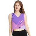 Colorful Labstract Wallpaper Theme V-Neck Cropped Tank Top View1