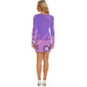 Colorful Labstract Wallpaper Theme Long Sleeve Square Neck Bodycon Velvet Dress View4