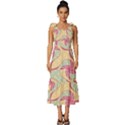 Abstract Pattern Design Scrapbooking Tie-Strap Tiered Midi Chiffon Dress View1