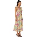 Abstract Pattern Design Scrapbooking Tie-Strap Tiered Midi Chiffon Dress View3