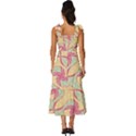 Abstract Pattern Design Scrapbooking Tie-Strap Tiered Midi Chiffon Dress View4