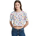Bluey, Bluey merch, Bluey pattern, Bluey Bluey, bingo, Bluey design, bluey dog Women s Round Neck Short Sleeve Crop Top View1