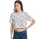 Bluey, Bluey merch, Bluey pattern, Bluey Bluey, bingo, Bluey design, bluey dog Women s Round Neck Short Sleeve Crop Top View2