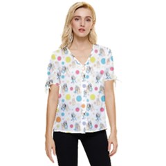 Bluey, Bluey Merch, Bluey Pattern, Bluey Bluey, Bingo, Bluey Design, Bluey Dog Bow Sleeve Button Up Top