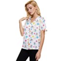 Bluey, Bluey merch, Bluey pattern, Bluey Bluey, bingo, Bluey design, bluey dog Bow Sleeve Button Up Top View2