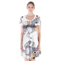 Bluey, Bluey merch, Bluey pattern, Bluey Bluey, bingo, Bluey design, bluey dog Short Sleeve V-neck Flare Dress View1