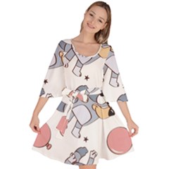 Bluey, Bluey Merch, Bluey Pattern, Bluey Bluey, Bingo, Bluey Design, Bluey Dog Velour Kimono Dress