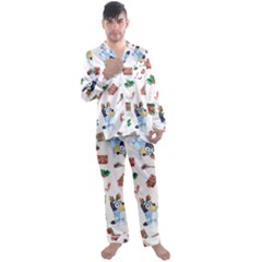 Bluey, Bluey Merch, Bluey Pattern, Bluey Bluey, Bingo, Bluey Design, Bluey Dog Men s Long Sleeve Satin Pajamas Set