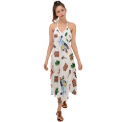 Bluey, Bluey Merch, Bluey Pattern, Bluey Bluey, Bingo, Bluey Design, Bluey Dog Halter Tie Back Dress 