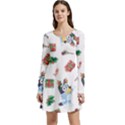 Bluey, Bluey merch, Bluey pattern, Bluey Bluey, bingo, Bluey design, bluey dog Long Sleeve Velour Skater Dress View1