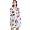 Bluey, Bluey merch, Bluey pattern, Bluey Bluey, bingo, Bluey design, bluey dog Long Sleeve Velour Skater Dress View3