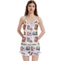 Bluey, Bluey merch, Bluey pattern, Bluey Bluey, bingo, Bluey design, bluey dog V-Neck Satin Loungewear Set View1