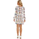 Bluey, Bluey merch, Bluey pattern, Bluey Bluey, bingo, Bluey design, bluey dog Long Sleeve Waist Tie Ruffle Velvet Dress View4