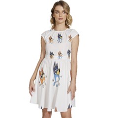 Bluey, Bluey Merch, Bluey Pattern, Bluey Bluey, Bingo, Bluey Design, Bluey Dog Cap Sleeve High Waist Dress