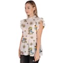 Bluey, Bluey merch, Bluey pattern, Bluey Bluey, bingo, Bluey design, bluey dog Ruffle Collar Short Sleeve Chiffon Top View2