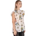 Bluey, Bluey merch, Bluey pattern, Bluey Bluey, bingo, Bluey design, bluey dog Ruffle Collar Short Sleeve Chiffon Top View3