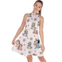Bluey, Bluey merch, Bluey pattern, Bluey Bluey, bingo, Bluey design, bluey dog Sleeveless Halter Neck A-Line Dress View1