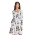 Bluey, Bluey merch, Bluey pattern, Bluey Bluey, bingo, Bluey design, bluey dog Long Sleeve Knee Length Skater Dress With Pockets View1