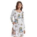 Bluey, Bluey merch, Bluey pattern, Bluey Bluey, bingo, Bluey design, bluey dog Long Sleeve Knee Length Skater Dress With Pockets View2