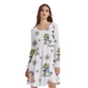 Bluey, Bluey merch, Bluey pattern, Bluey Bluey, bingo, Bluey design, bluey dog Long Sleeve Knee Length Skater Dress With Pockets View3