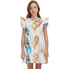 Bluey, Bluey Merch, Bluey Pattern, Bluey Bluey, Bingo, Bluey Design, Bluey Dog Kids  Winged Sleeve Dress