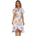 Bluey, Bluey merch, Bluey pattern, Bluey Bluey, bingo, Bluey design, bluey dog Women s Kimono Wrap Satin Dress View1
