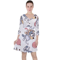 Bluey, Bluey Merch, Bluey Pattern, Bluey Bluey, Bingo, Bluey Design, Bluey Dog Quarter Sleeve Ruffle Waist Dress
